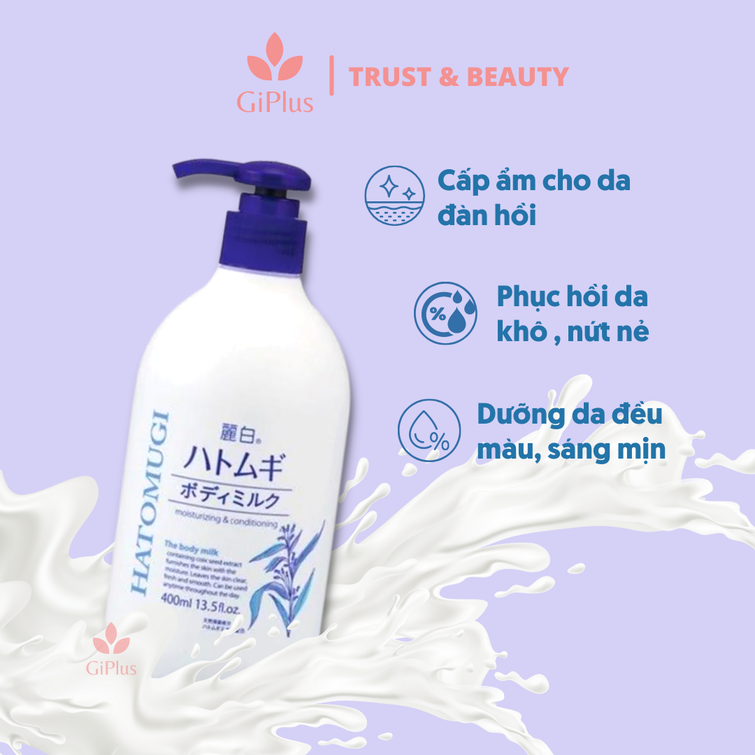  Sữa Dưỡng Thể Sáng Da Ban Đêm Hatomugi 400ml Reihaku Hatomugi Body Lotion (400ml/Chai) 
