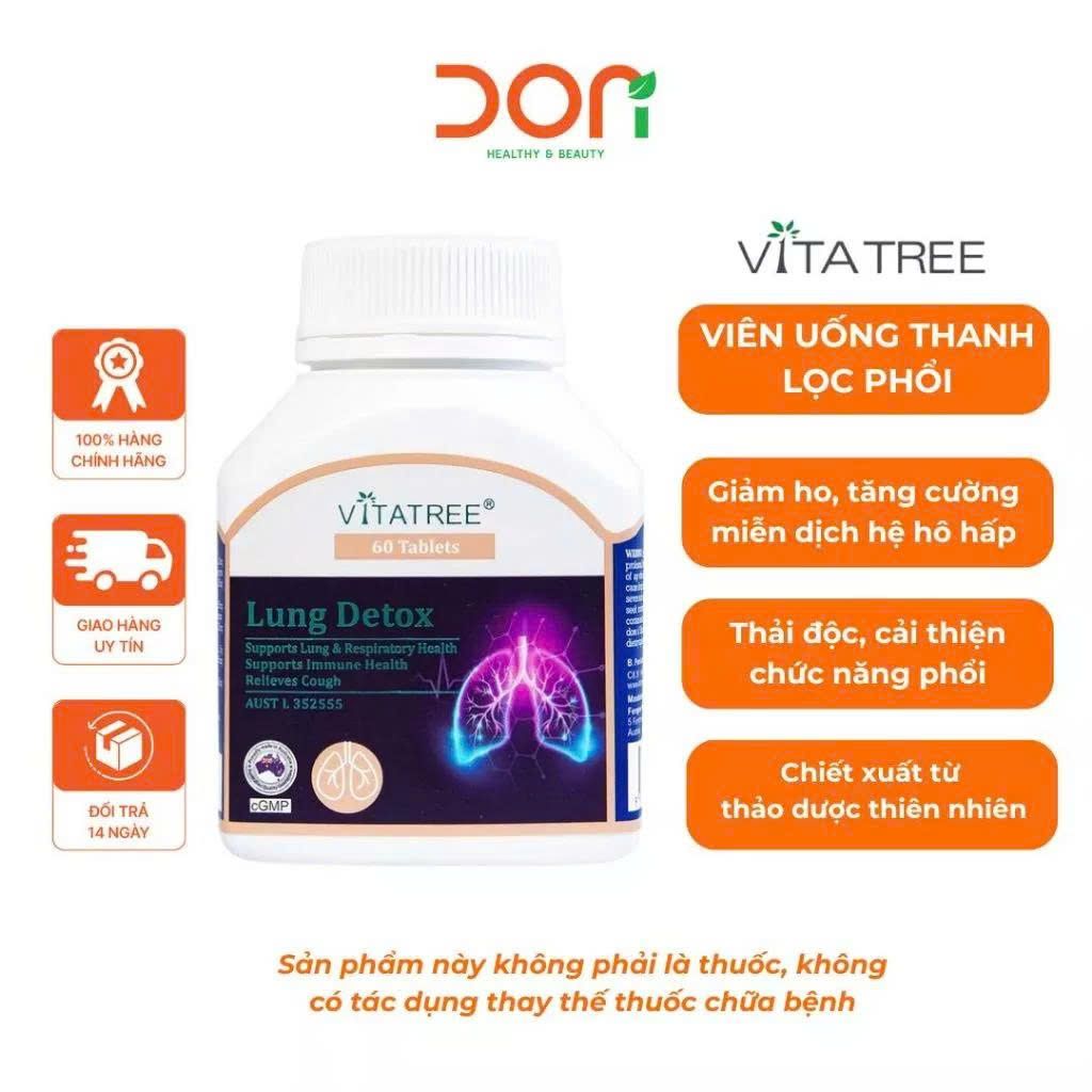  Viên Uống Hỗ Trợ Thanh Lọc Phổi, Giảm Ho Hen Vitatree Lung Detox 