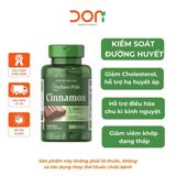  Viên Uống Kiểm Soát Đường, Giảm Cholesterol Từ Quế Puritan's Pride Cinnamon 500mg 