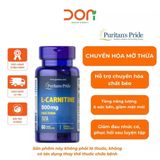 Viên Uống Hỗ Trợ Chuyển Hóa Mỡ Thừa, Tăng Cường Năng Lượng Puritan's Pride L-Carnitine 500mg 