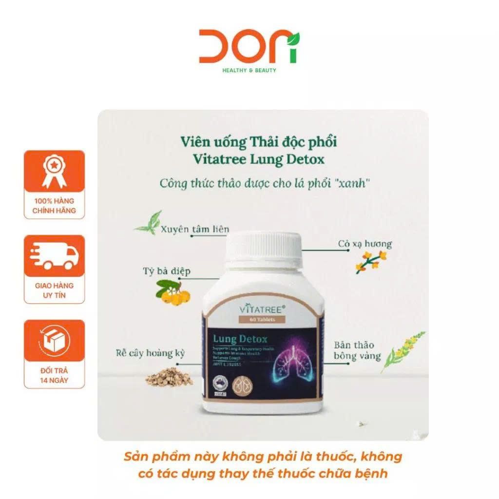  Viên Uống Hỗ Trợ Thanh Lọc Phổi, Giảm Ho Hen Vitatree Lung Detox 