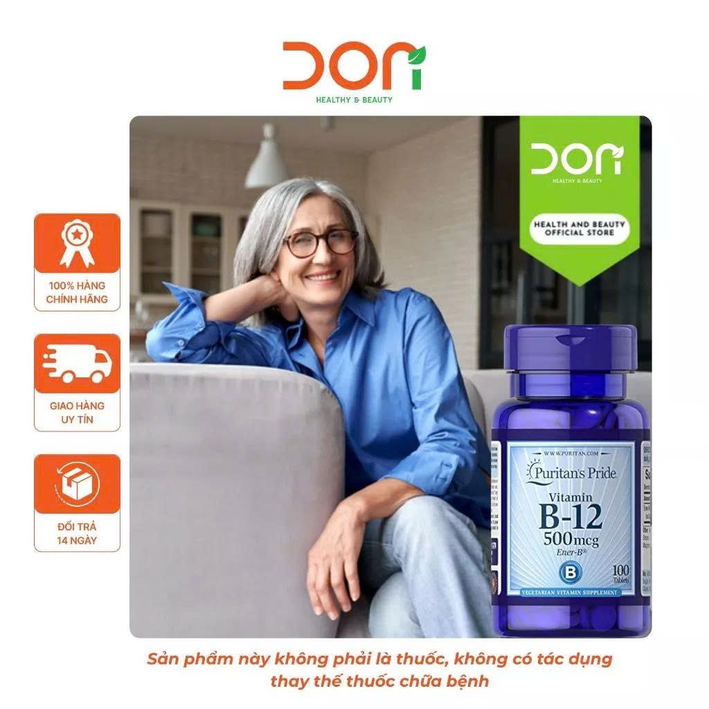  Viên Uống Bổ Sung Vitamin B12 500mcg Puritan's Pride 100 Viên 