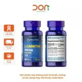  Viên Uống Hỗ Trợ Chuyển Hóa Mỡ Thừa, Tăng Cường Năng Lượng Puritan's Pride L-Carnitine 500mg 