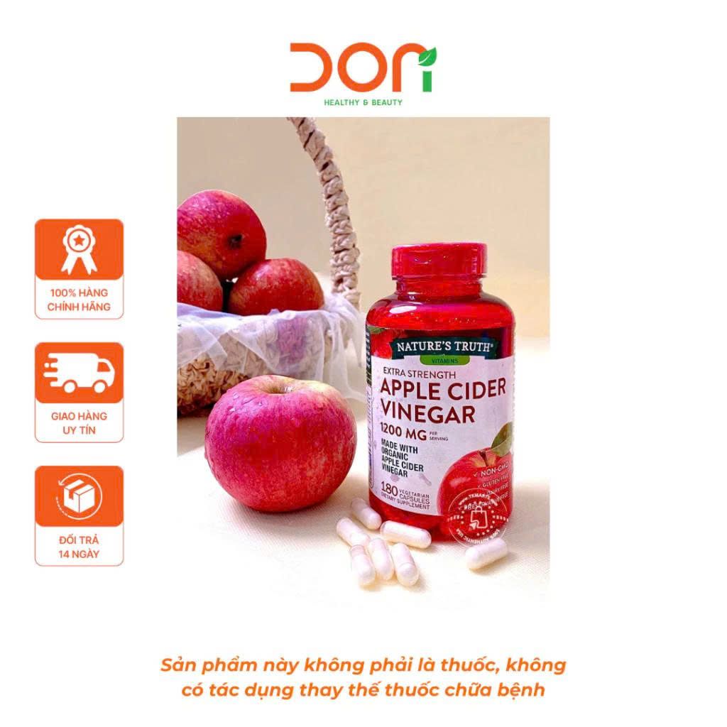  Viên Uống Giấm Táo Hữu Cơ Hỗ Trợ Giảm Cân Nature’s Truth Apple Cider Vinegar 1,200mg (180 Viên/Lọ) 