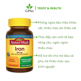  Viên Uống Bổ Sung Sắt, Ngừa Thiếu Máu Nature Made Iron 65mg 365 Viên 