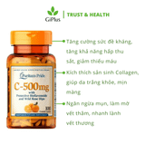  Viên Uống Bổ Sung Vitamin C 500mg Tăng Đề Kháng, Đẹp Da Puritan’s Pride (100 Viên/Lọ) 