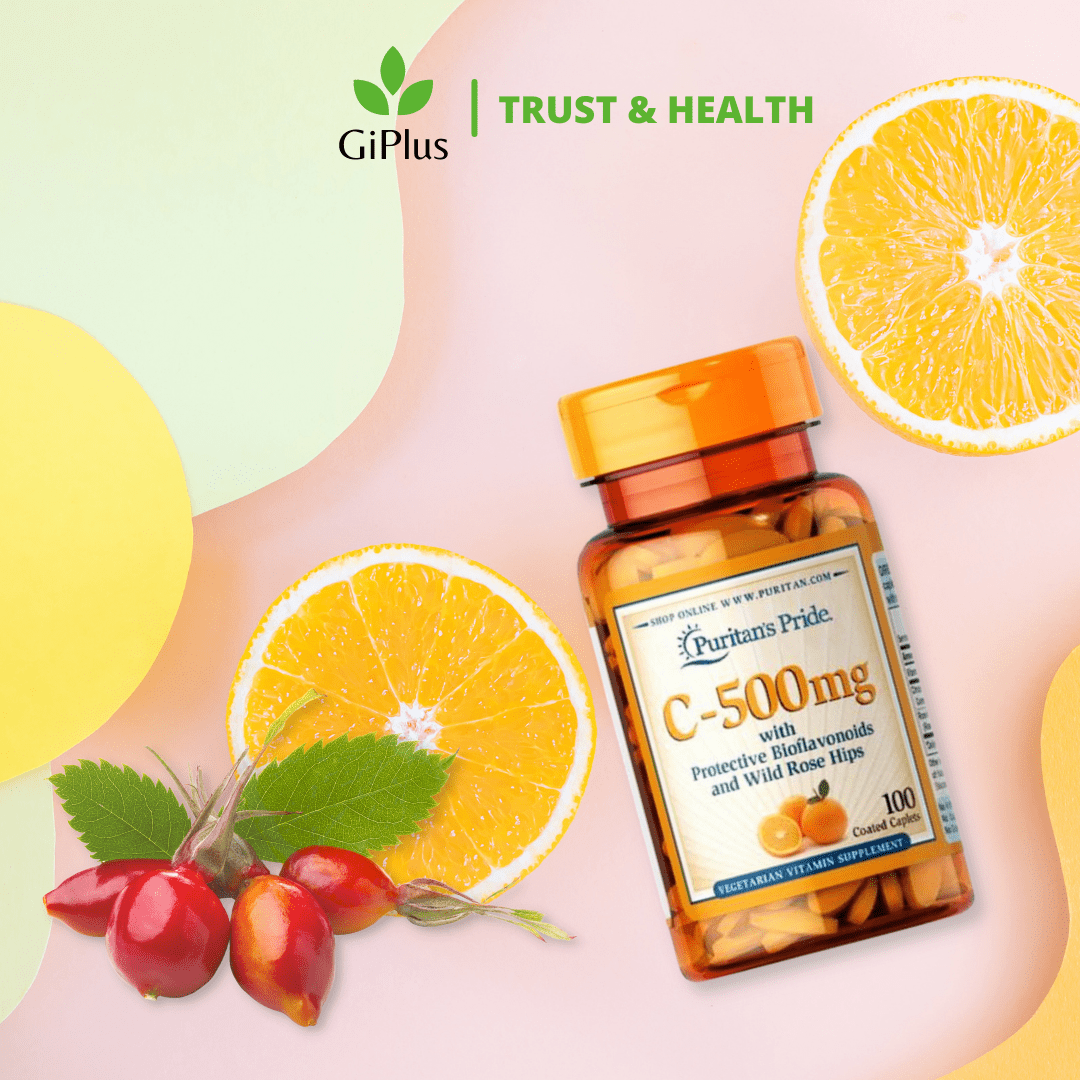  Viên Uống Bổ Sung Vitamin C 500mg Tăng Đề Kháng, Đẹp Da Puritan’s Pride (100 Viên/Lọ) 