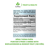  Viên Uống Bổ Sung Vitamin C 500mg Tăng Đề Kháng, Đẹp Da Puritan’s Pride (100 Viên/Lọ) 