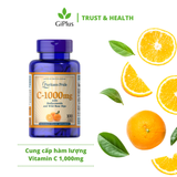  Viên Uống Bổ Sung Vitamin C 1000mg Tăng Đề Kháng, Đẹp Da Puritan’s Pride (100 Viên/Lọ) 