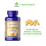  Viên Uống Bổ Sung Vitamin C 1000mg Tăng Đề Kháng, Đẹp Da Puritan’s Pride (100 Viên/Lọ) 