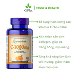  Viên Uống Bổ Sung Vitamin C 1000mg Tăng Đề Kháng, Đẹp Da Puritan’s Pride (100 Viên/Lọ) 