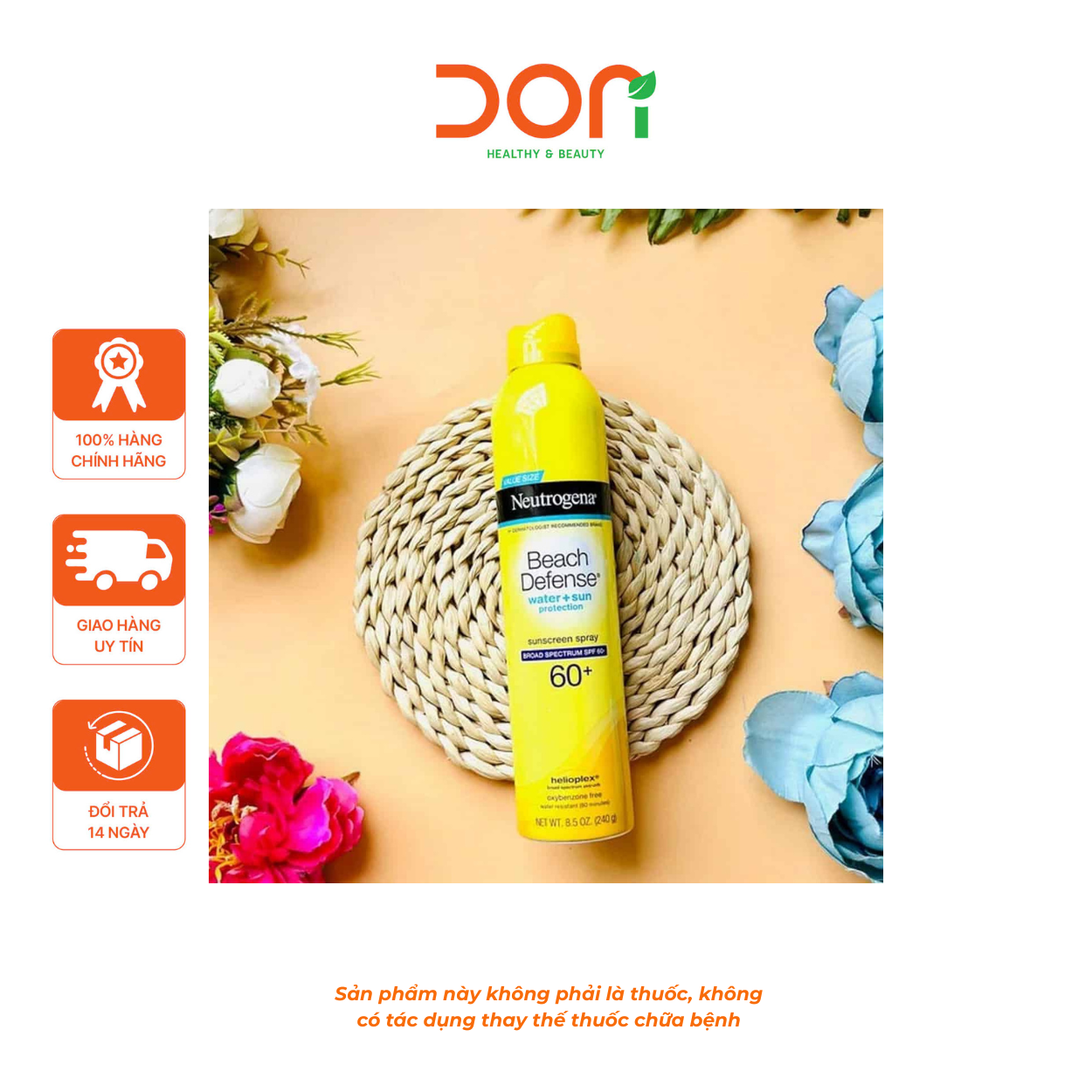  Xịt chống nắng toàn thân Neutrogena Beach Defense Water Sun SPF60+ 240g 