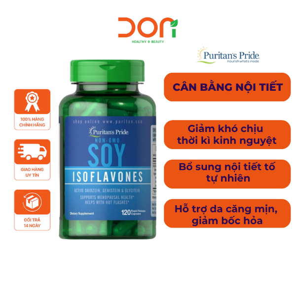  Viên Uống Tinh Chất Mầm Đậu Nành Non-GMO Soy Isoflavones Puritan’s Pride Cải Thiện Tiết Tố 120 Viên 
