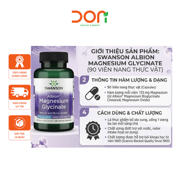  Viên Uống Swanson Triple Magnesium Complex 400mg Bổ Sung 3 Loại Magie Chắc Khỏe Cơ Bắp Và Xương Khớp 