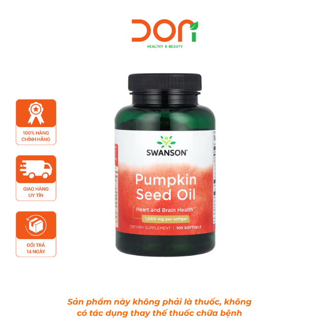  Viên Uống Swanson Pumpkin Seed Oil Bảo Vệ Tim Mạch Não Bộ Và Tuyến Tiền Liệt Khỏe Mạnh 