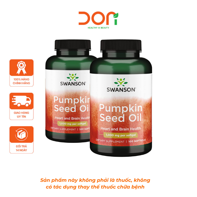  Viên Uống Swanson Pumpkin Seed Oil Bảo Vệ Tim Mạch Não Bộ Và Tuyến Tiền Liệt Khỏe Mạnh 