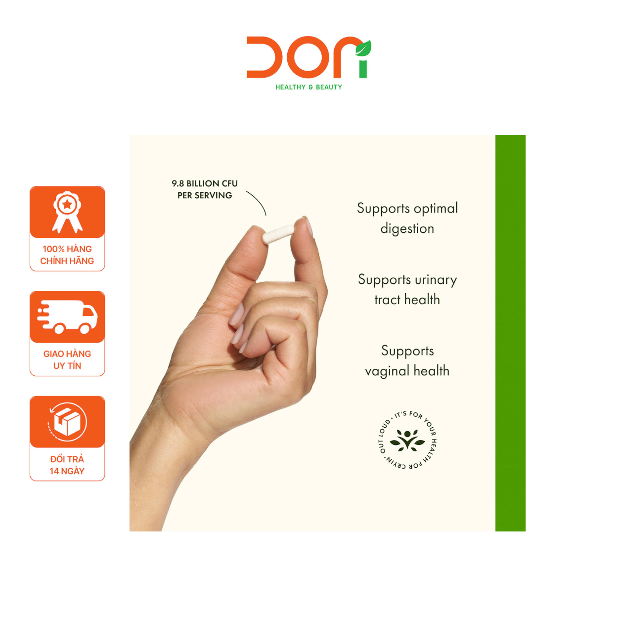  Men Vi Sinh Phụ Nữ 9,8 Tỷ Lợi Khuẩn Swanson Femflora Probiotic 60 Viên 