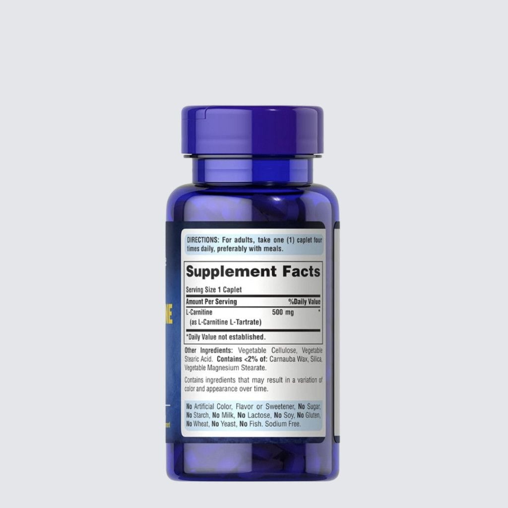  Viên Uống Hỗ Trợ Chuyển Hóa Mỡ Thừa, Tăng Cường Năng Lượng Puritan's Pride L-Carnitine 500mg 