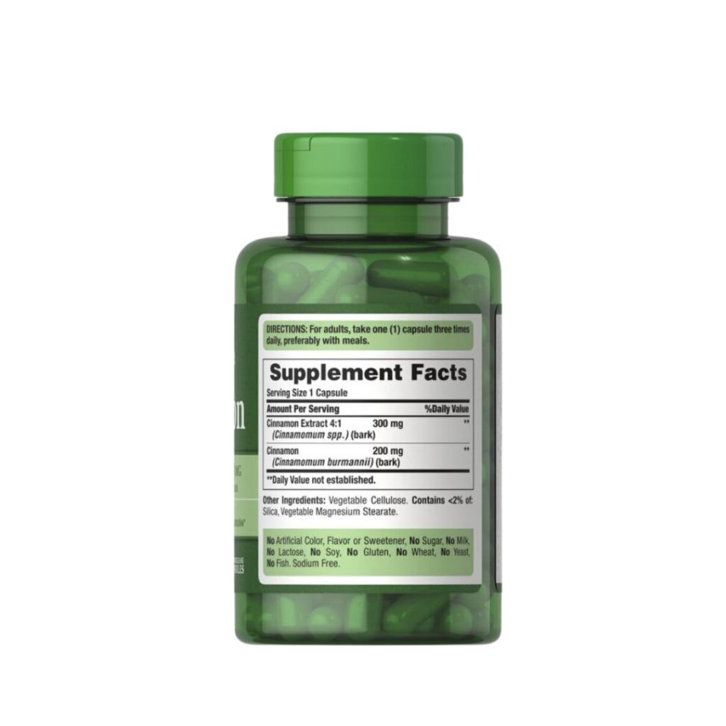  Viên Uống Kiểm Soát Đường, Giảm Cholesterol Từ Quế Puritan's Pride Cinnamon 500mg 