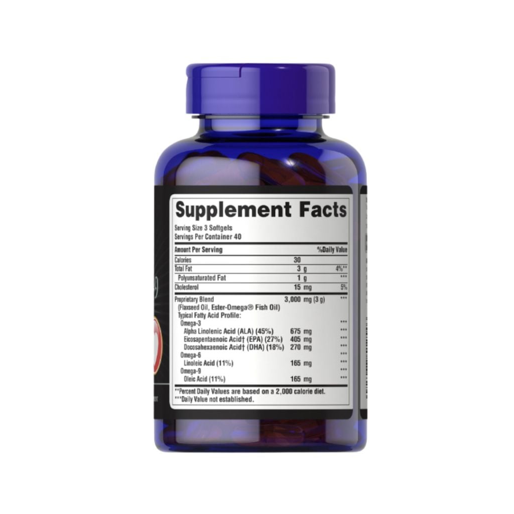  Viên Uống Bổ Sung Omega 3-6-9, Tăng Cường Sức Khỏe Tim Mạch Puritan's Pride Omega 3-6-9 Fish & Flax Oil 