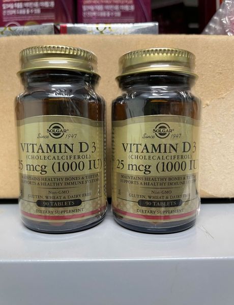 Vitamin D3 1000 IU - lọ 90 viên - SOLGAR - D3 hàm lượng cao hỗ trợ xương, răng
