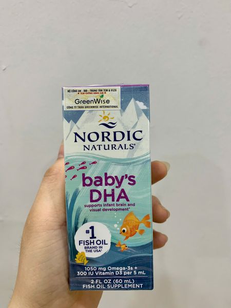 DHA Baby - Hộp 60ml - NORDIC NATURALS - bổ sung DHA cho trẻ sơ sinh