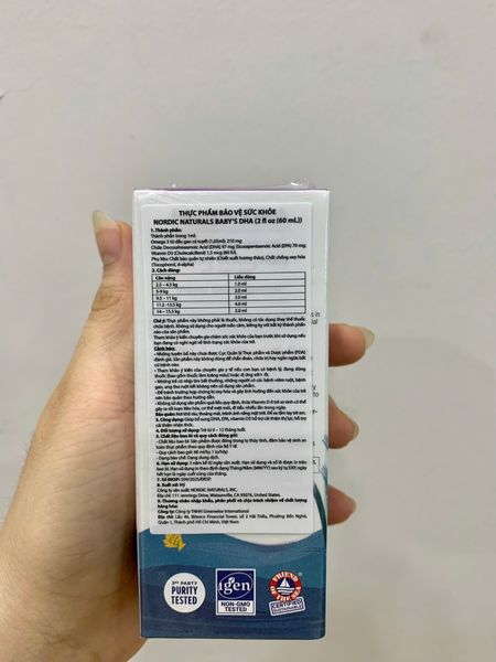 DHA Baby - Hộp 60ml - NORDIC NATURALS - bổ sung DHA cho trẻ sơ sinh
