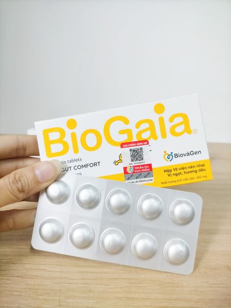 Protectis Tablets - Hộp 10 viên - BIOGAIA Men vi sinh viên nhai 2+