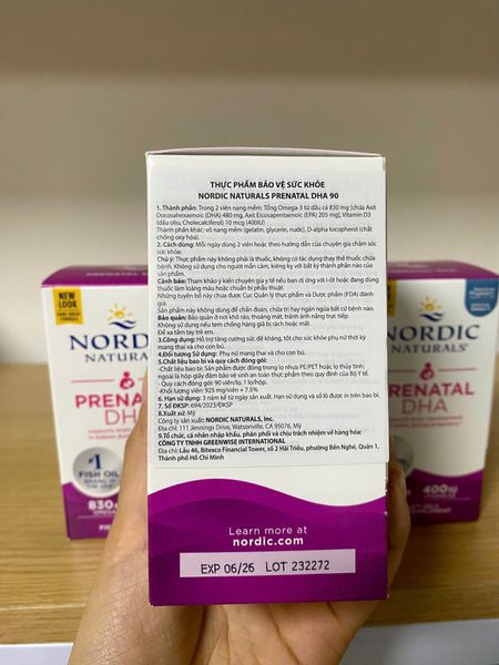 Prenatal DHA - Hộp 90 viên - NORDIC NATURALS - Bổ sung DHA cho mẹ bầu