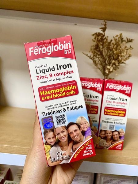 Feroglobin Liquid - Chai 200ml - VITABIOTICS - Siro bổ sung sắt hỗ trợ tạo máu trẻ 1+ và bầu