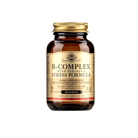 B-Complex with Vitamin C Stress Formula - Lọ 100 viên - SOLGAR - Hỗ trợ não bộ, đề kháng
