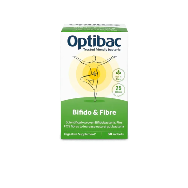Bifido & Fibre - Hộp 30 gói - OPTIBAC - Bổ sung lợi khuẩn & chất xơ FOS hỗ trợ đường ruột