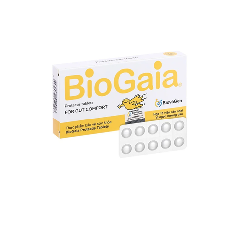 Protectis Tablets - Hộp 10 viên - BIOGAIA Men vi sinh viên nhai 2+