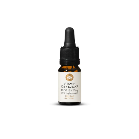 Vitamin D3 K2 MK7 1000IU - Lọ 10ml - SUNDAY NATURALS - Tăng cường hấp thu canxi cho trẻ 7+ và người lớn