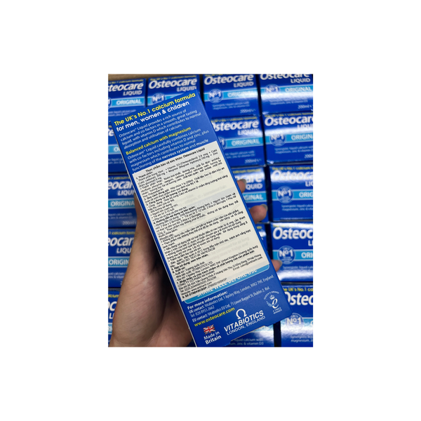 Osteocare Liquid - Chai 200ml - VITABIOTICS - Siro Bổ sung Canxi, D3 cho trẻ 3+ và người lớn