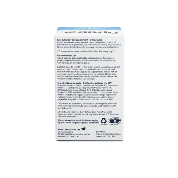Everyday - Hộp 30 viên - OPTIBAC - Men vi sinh hỗ trợ tiêu hóa