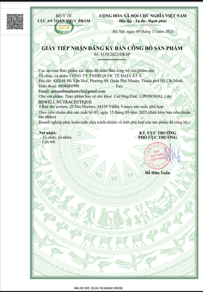 Canxi Mg Zinc Liposomal - Lọ 60 viên - BIOCYTE - Bổ sung canxi, magie, kẽm bao vi nang