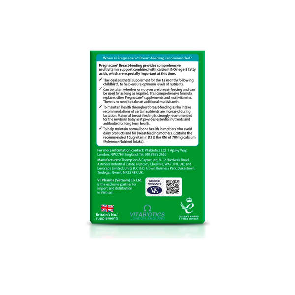 Pregnacare Breast-Feeding - Hộp 84 Viên - VITABIOTICS - Vitamin khoáng chất bổ bú sau sinh