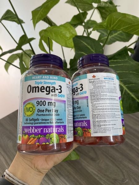 Omega-3 + CoQ10 - Hộp 80 viên - WEBBER NATURALS - Hỗ trợ não bộ, giảm mỡ máu