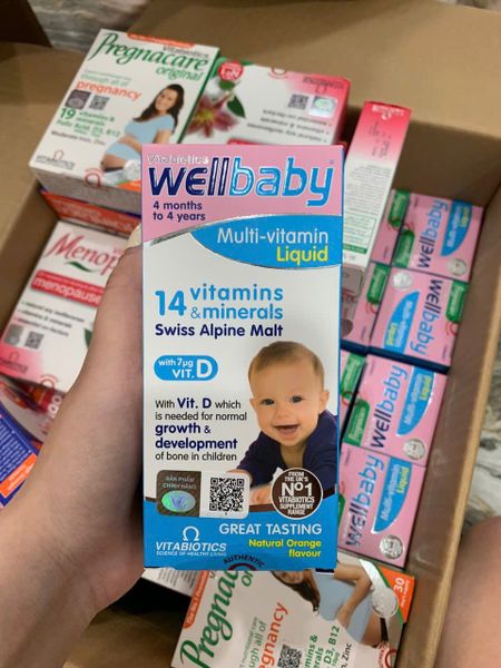 Wellbaby Liquid - Hộp 150ml - VITABIOTICS - Siro vitamin tổng hợp trẻ 4th-4Tuổi