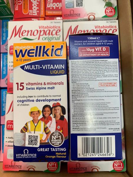 Wellkid Smart Liquid - Hộp 150ml - VITABIOTICS - Siro vitamin tổng hợp trẻ em 4-12T