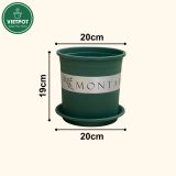  Chậu nhựa trồng cây VIETPOT, màu xanh MONTARIO, để ban công, sân vườn, trồng các loại cây hoa. 