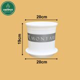  Chậu Nhựa Trồng Cây VIETPOT, màu trắng MONTARIO, kiểng lá, hoa hồng, để bàn, ban công,sân vườn 