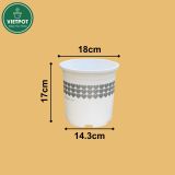  Chậu nhựa trồng cây VIETPOT, màu Trắng Tim, trồng kiểng lá, hoa hồng, trang trí ban công, sân vườn. 