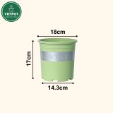  Chậu Nhựa Trồng Cây VIETPOT, xanh Mint MONTARIO, kiểng lá, hoa hồng, để bàn,ban công,sân vườn 