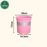  Chậu nhựa trồng cây VIETPOT, màu hồng tim, trồng kiểng lá, hoa hồng, trang trí ban công, sân vườn. 