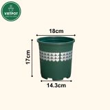  Chậu nhựa trồng cây VIETPOT, màu xanh tim, trồng kiểng lá, hoa hồng, trang trí ban công, sân vườn. 