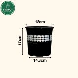  Chậu nhựa trồng cây VIETPOT, màu Đen Tim, trồng hoa kiểng, trang trí ban công, sân vườn, sân thượng 