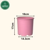  Chậu nhựa trồng cây VIETPOT, màu hồng trơn, trồng kiểng lá, hoa hồng, trang trí ban công, sân vườn. 
