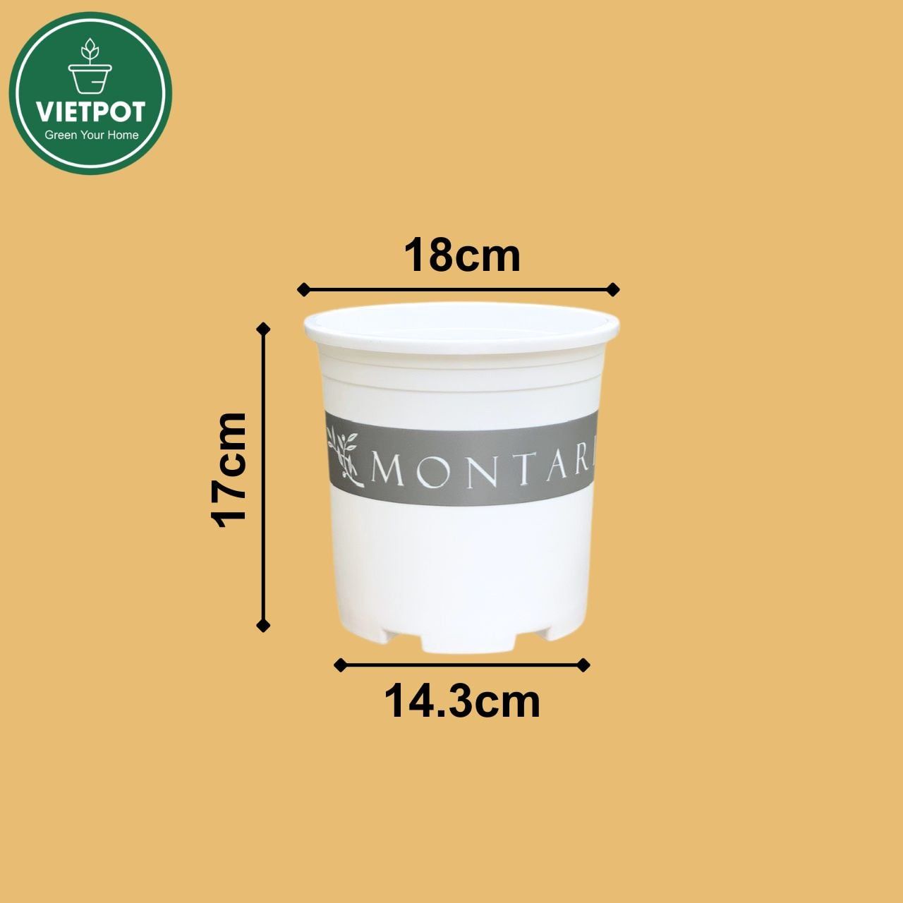  Chậu Nhựa Trồng Cây VIETPOT, màu trắng MONTARIO, kiểng lá, hoa hồng, để bàn, ban công,sân vườn 